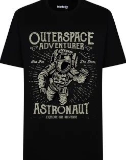 Bigdude Astronaut Print T-Shirt Black