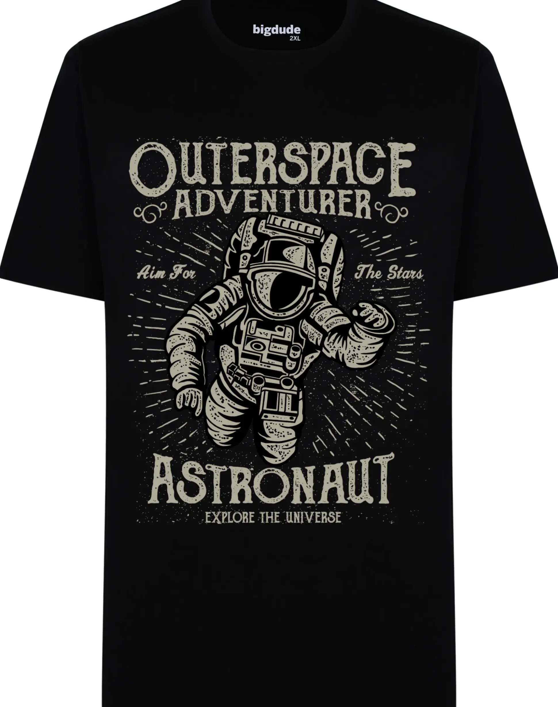 Bigdude Astronaut Print T-Shirt Black