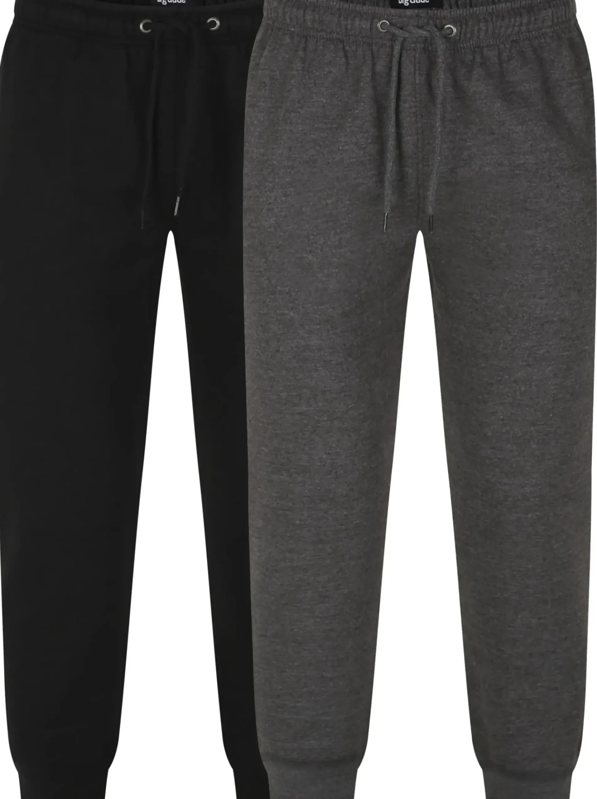 Bigdude Basic Cuffed Joggers Twin Pack Black/Charcoal