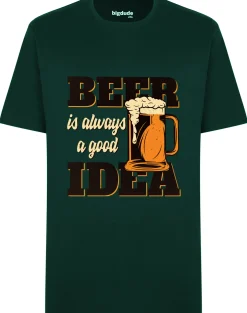 Bigdude Beer Print T-Shirt Green