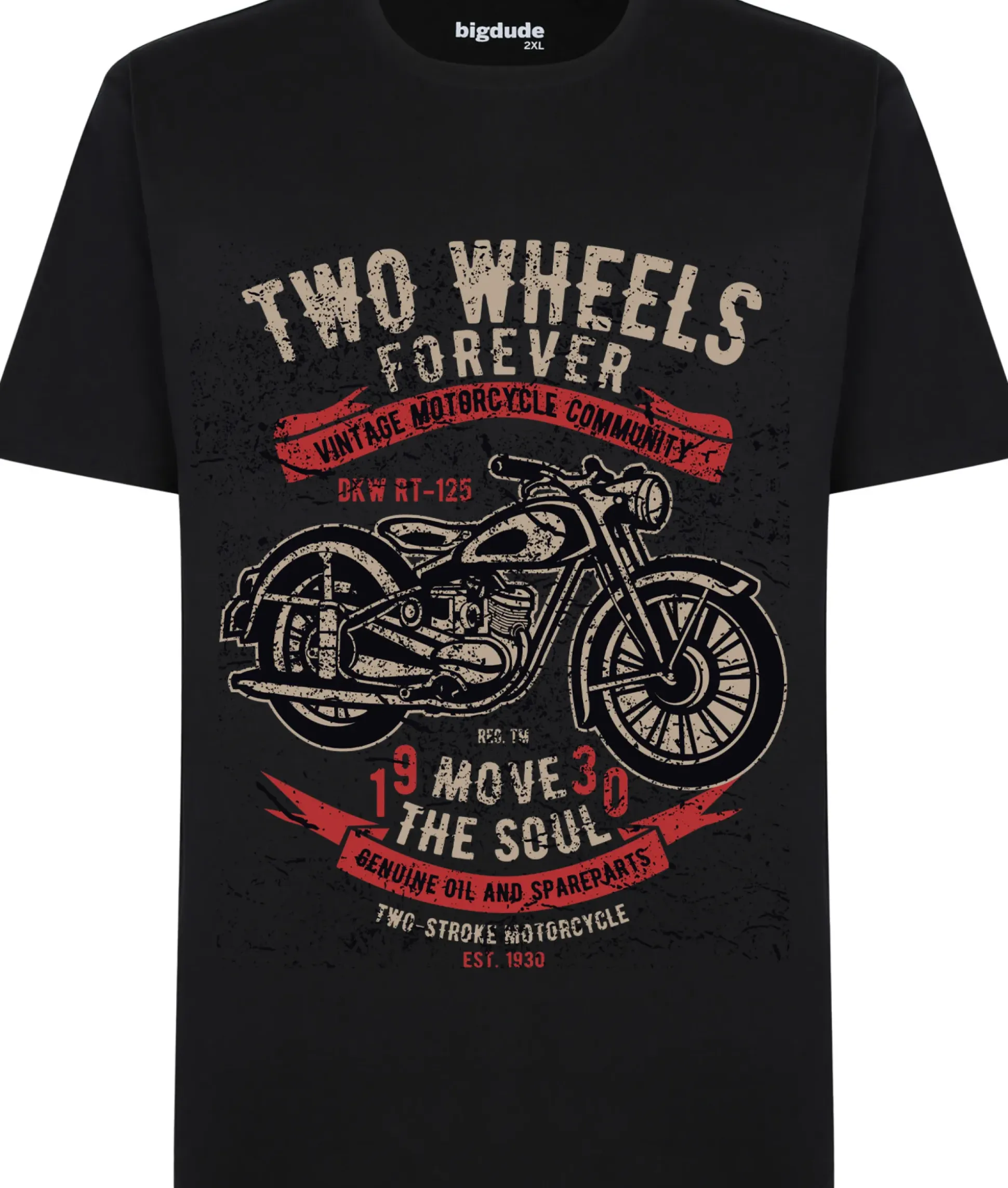 Bigdude Bike Print T-Shirt Black Tall