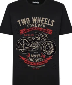 Bigdude Bike Print T-Shirt Black
