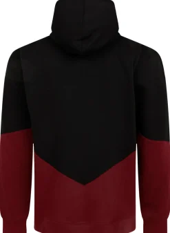 Bigdude Block Panel Hoody Black/Burgundy