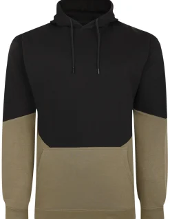 Bigdude Block Panel Hoody Black/Khaki