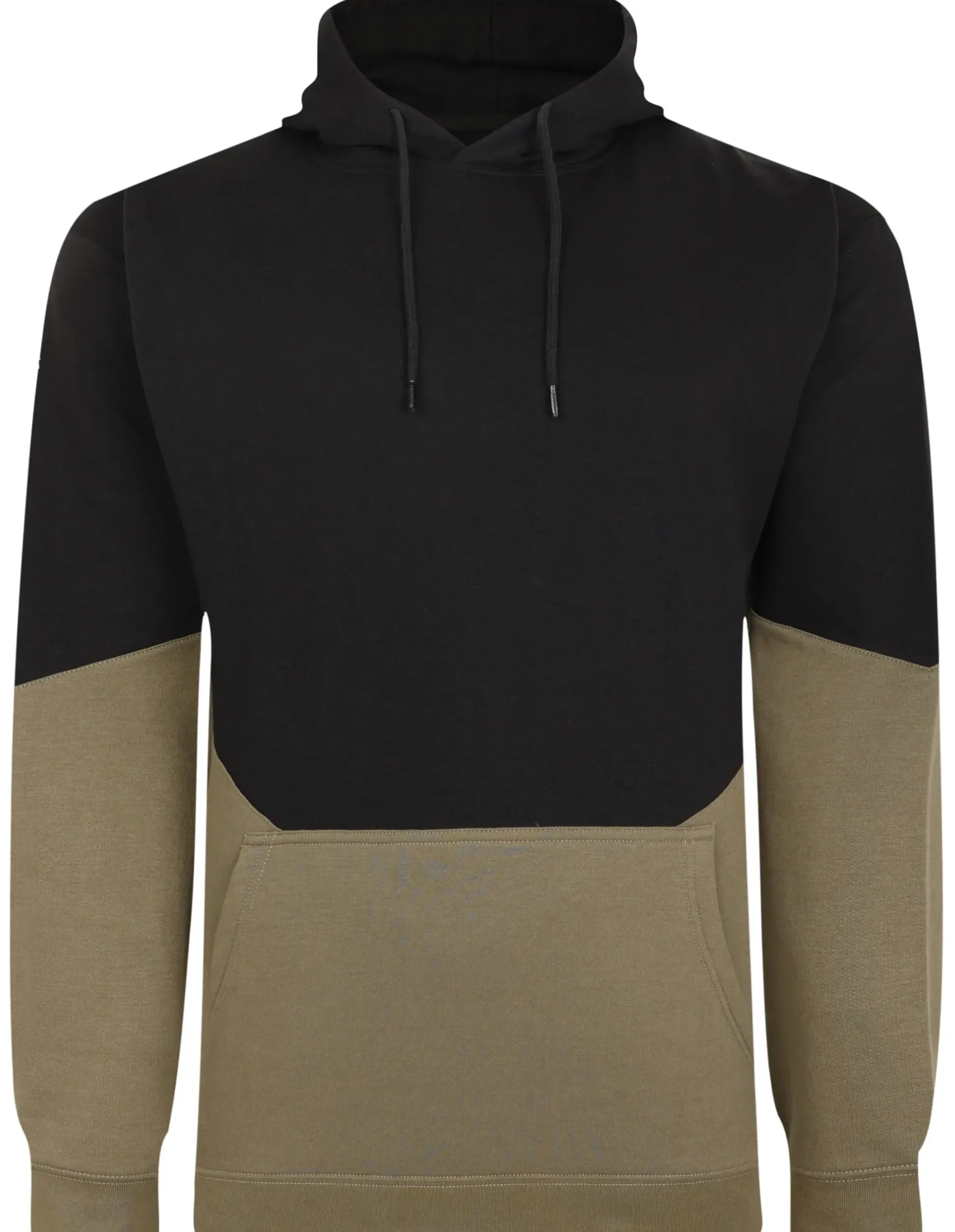 Bigdude Block Panel Hoody Black/Khaki Tall