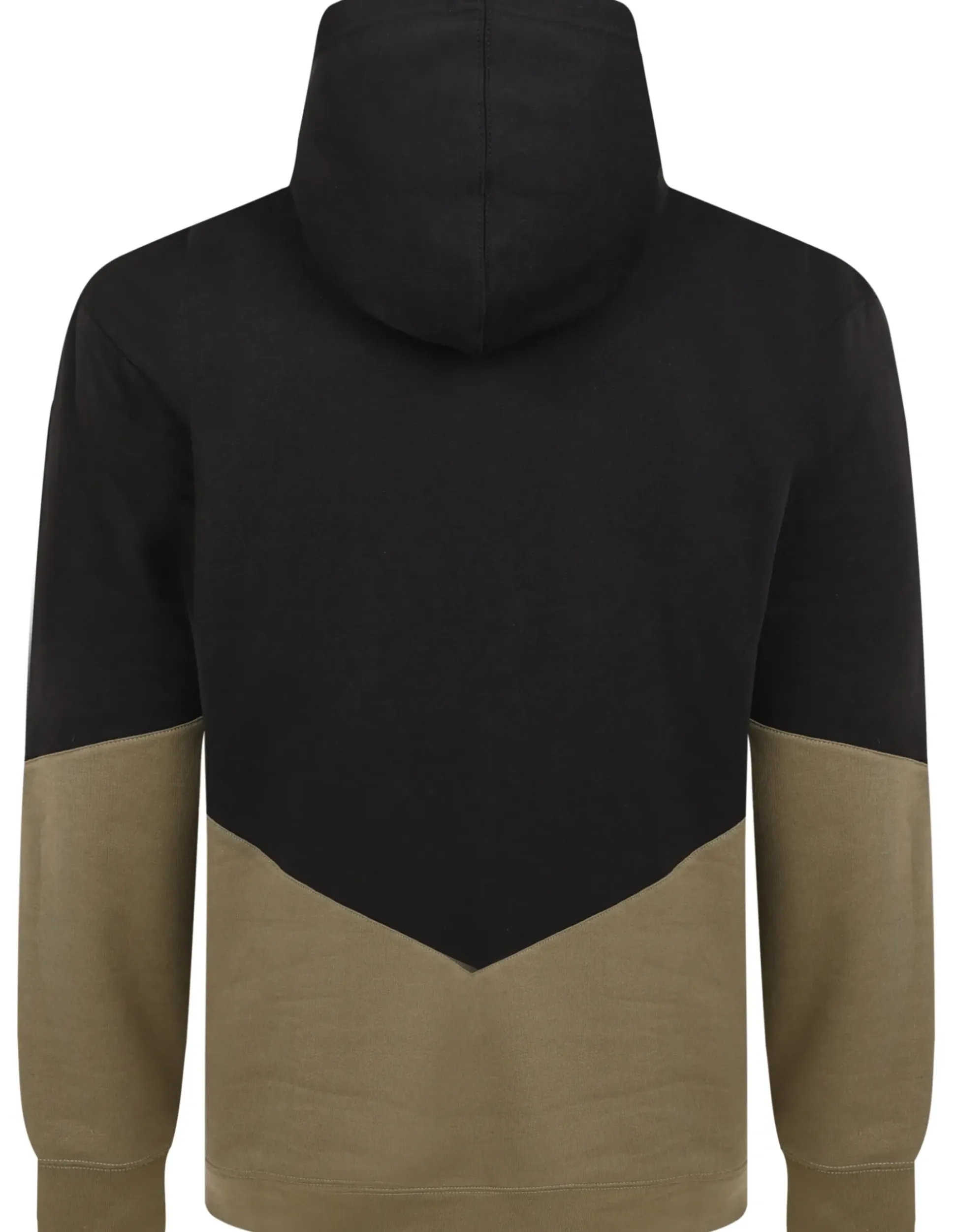 Bigdude Block Panel Hoody Black/Khaki Tall