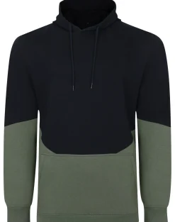 Bigdude Block Panel Hoody Navy/Sage Green