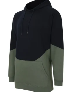Bigdude Block Panel Hoody Navy/Sage Green