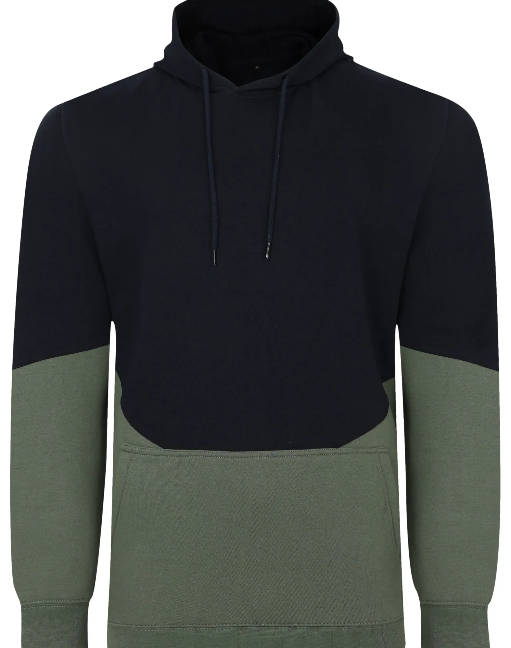 Bigdude Block Panel Hoody Navy/Sage Green Tall