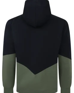 Bigdude Block Panel Hoody Navy/Sage Green Tall