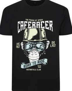 Bigdude Born To Ride Print T-Shirt Black