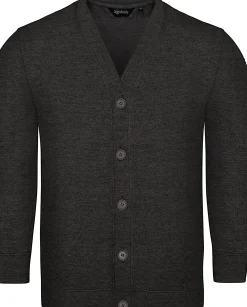 Bigdude Brushed Fleece Cardigan Charcoal