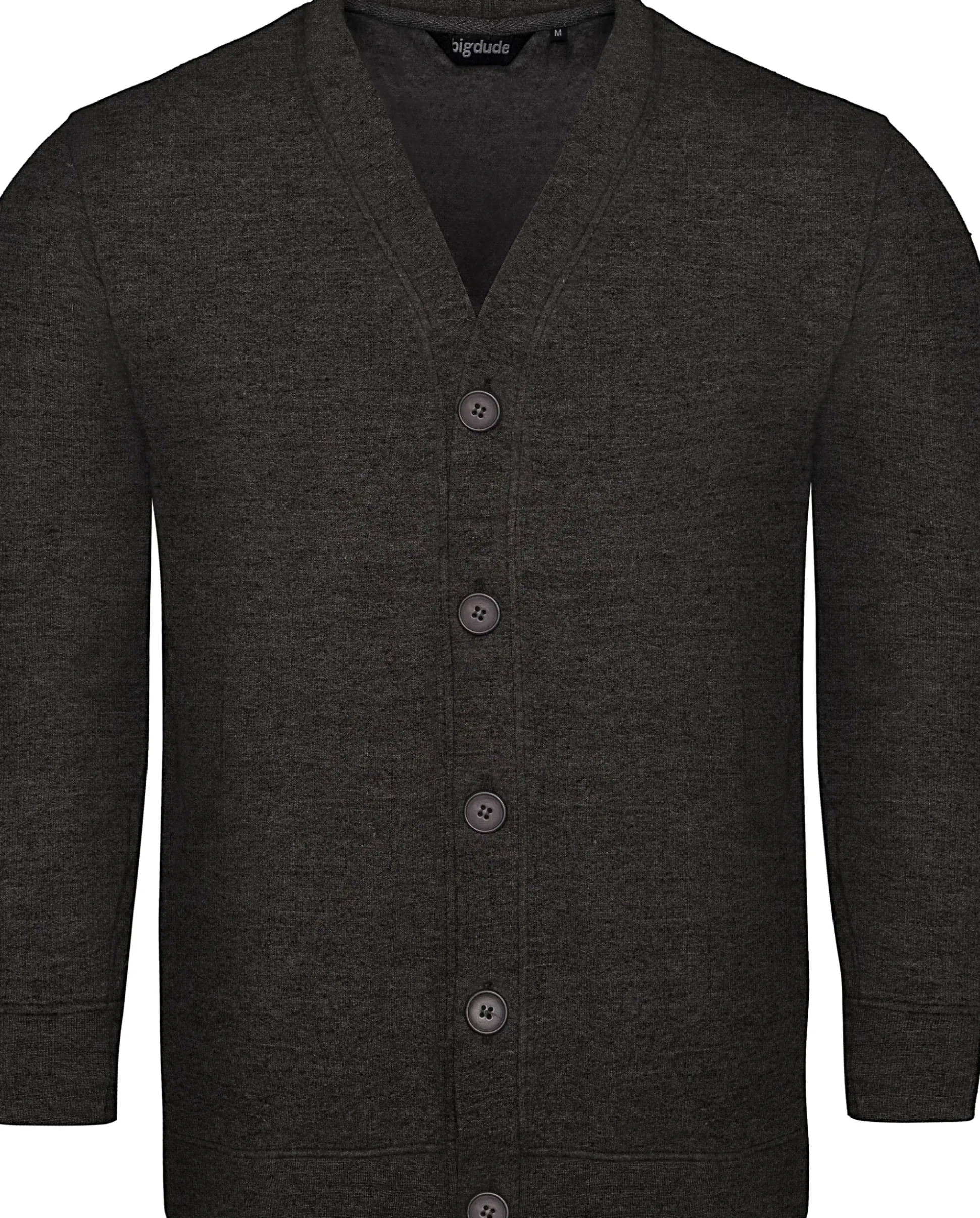 Bigdude Brushed Fleece Cardigan Charcoal