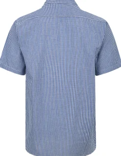 Bigdude Button Down Collar Checked Shirt Royal Blue/White