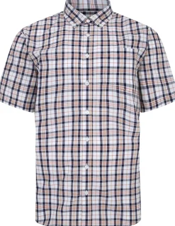 Bigdude Button Down Collar Checked Shirt Yellow/Navy Tall