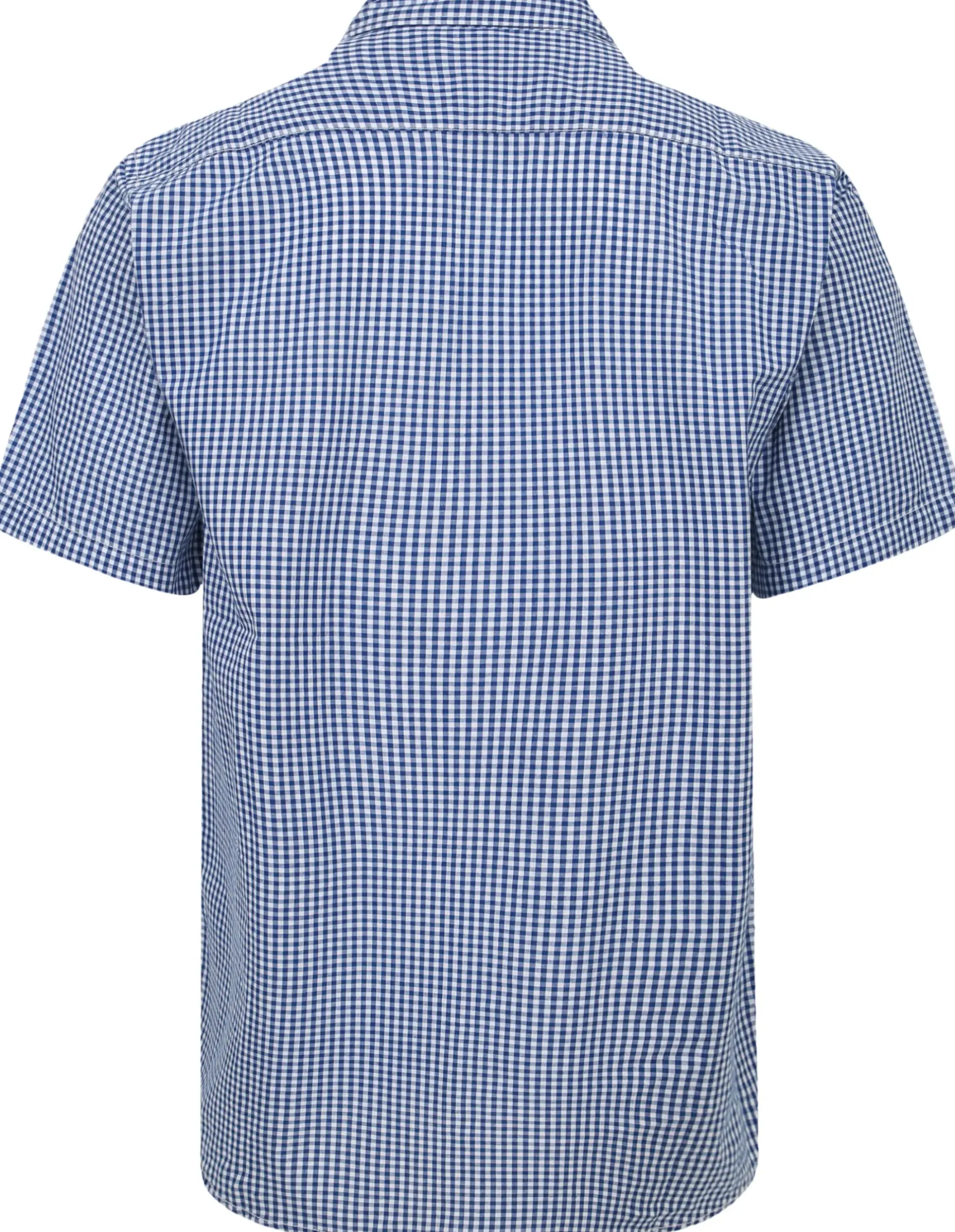 Bigdude Button Down Collar Checked Shirt Royal Blue/White Tall