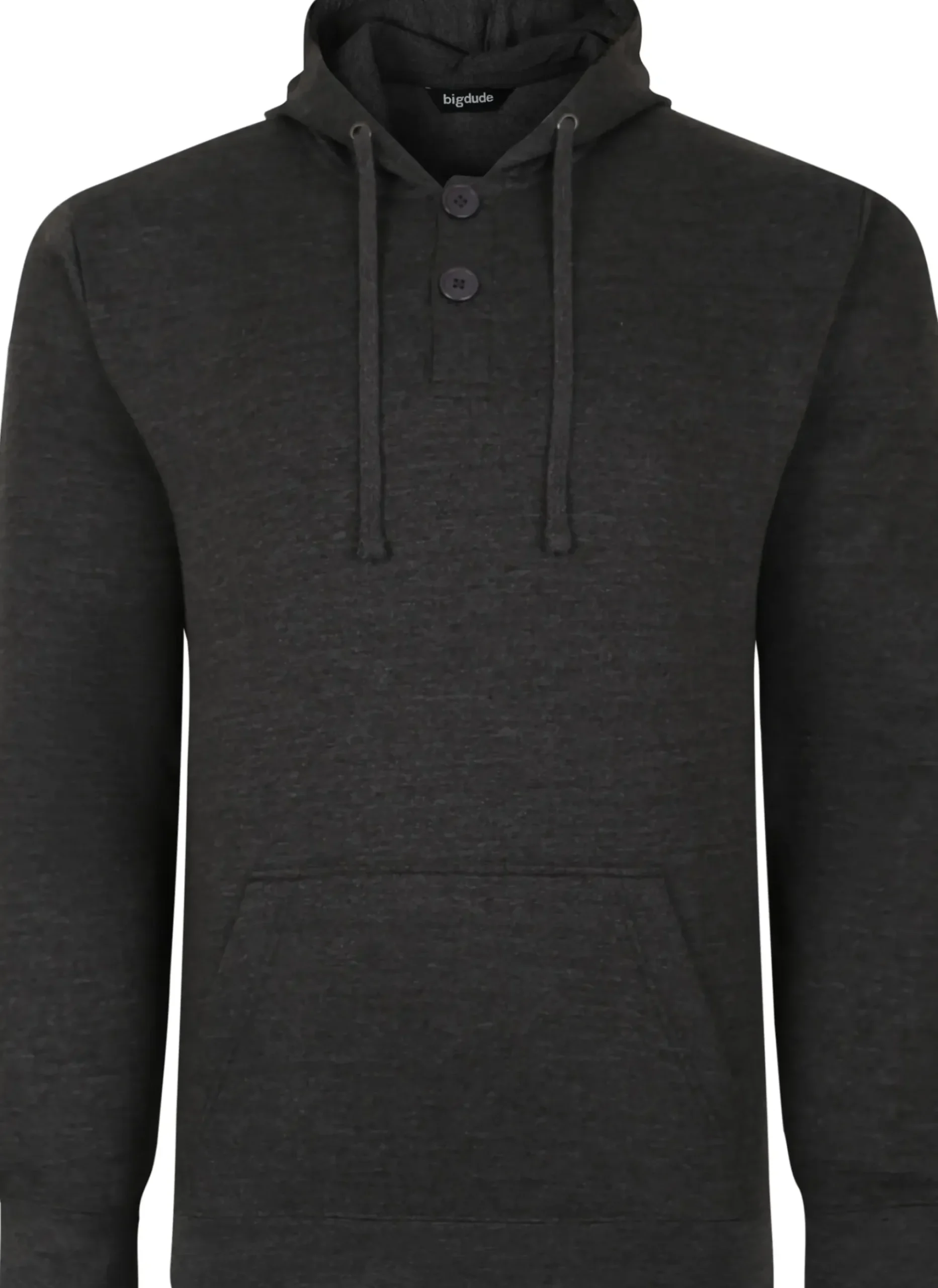 Bigdude Buttoned Pullover Hoody Charcoal