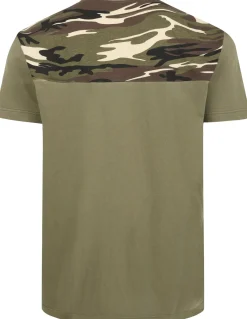 Bigdude Camo Cut & Sew T-Shirt Khaki