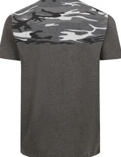 Bigdude Camo Cut & Sew T-Shirt Charcoal