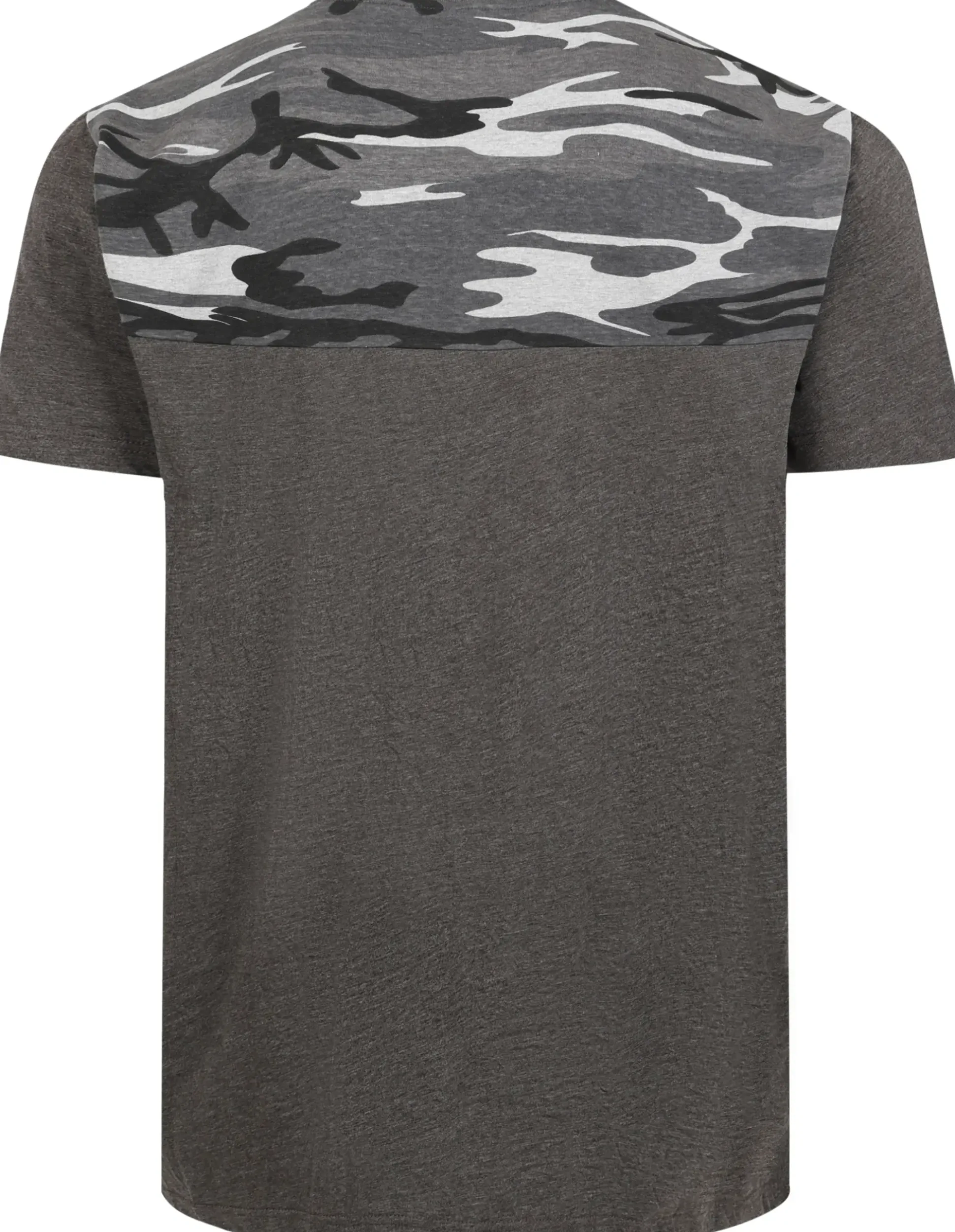 Bigdude Camo Cut & Sew T-Shirt Charcoal