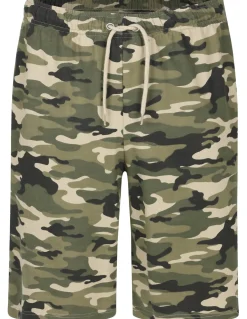 Bigdude Camo Loop Back Shorts Khaki