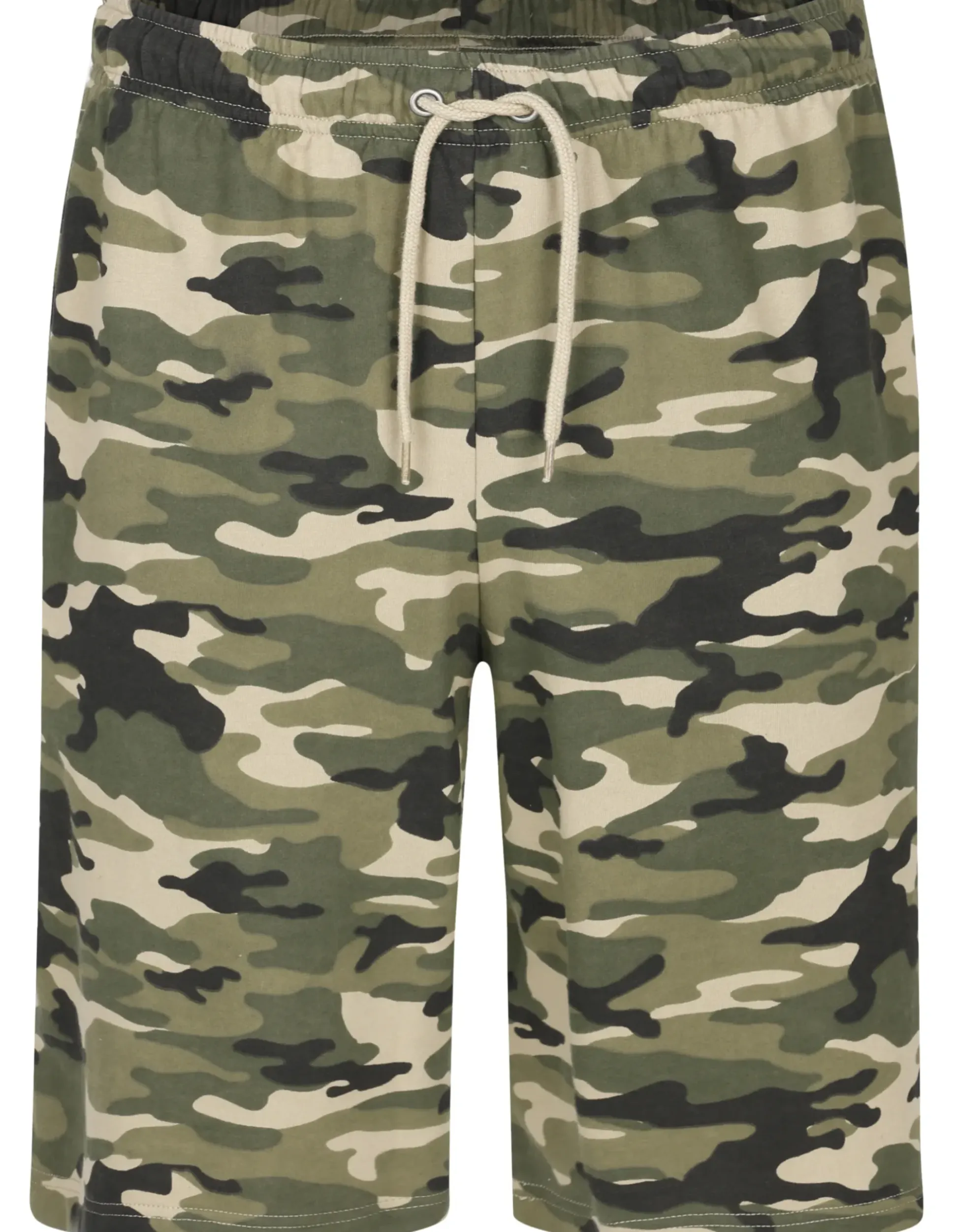 Bigdude Camo Loop Back Shorts Khaki
