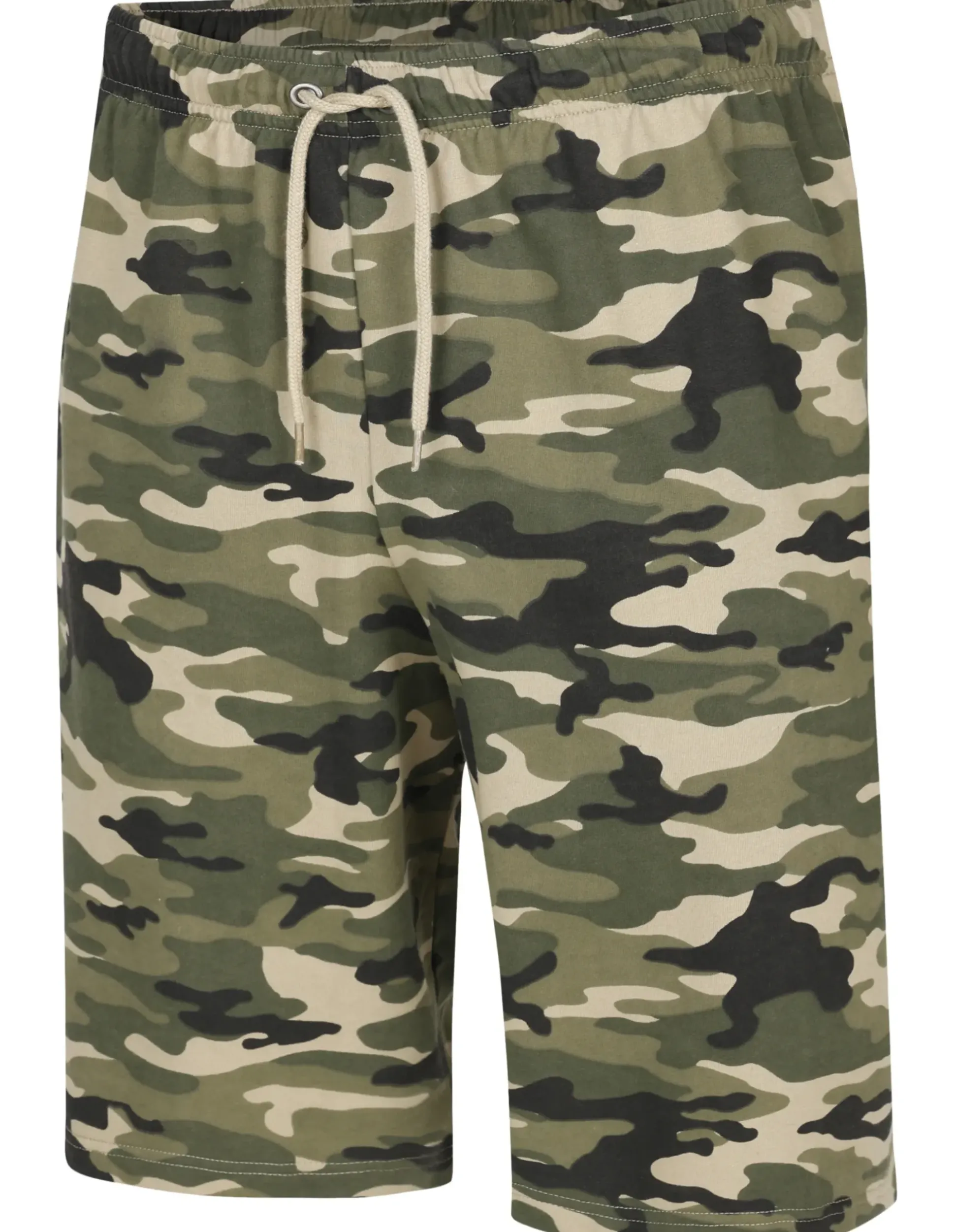 Bigdude Camo Loop Back Shorts Khaki