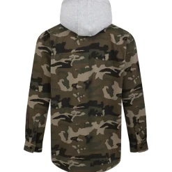Bigdude Camo Overshirt With Hood Khaki