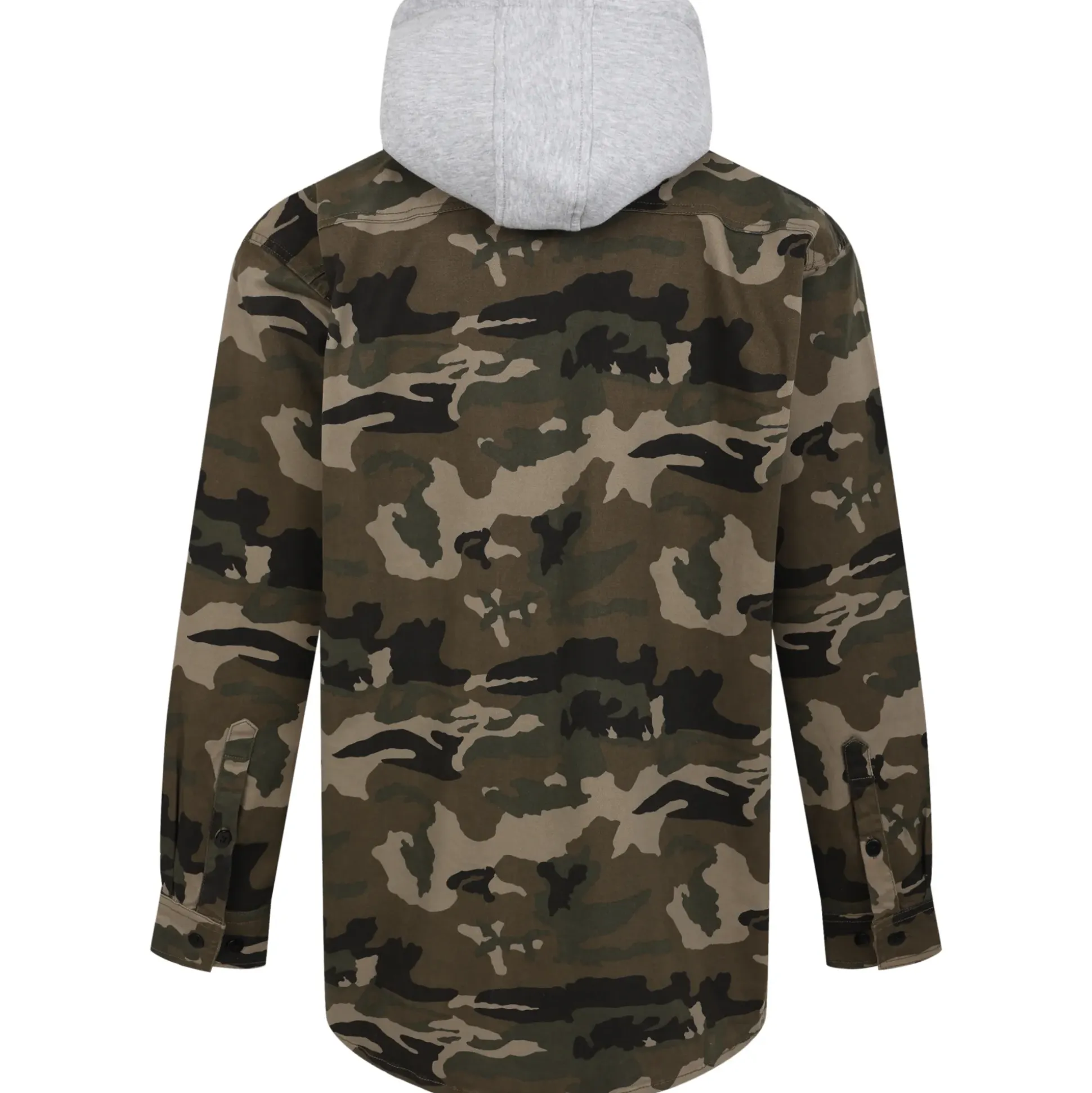Bigdude Camo Overshirt With Hood Khaki