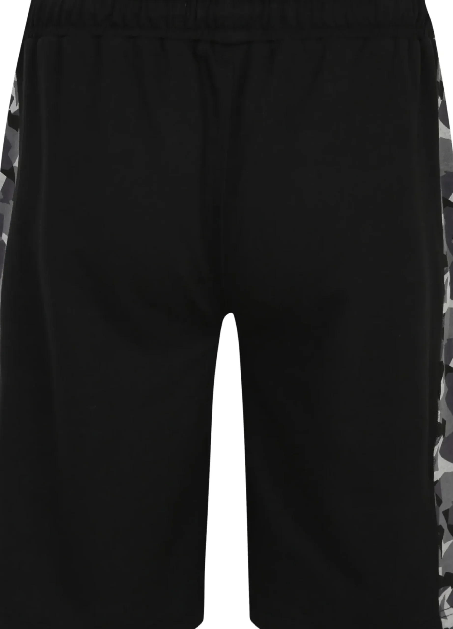 Bigdude Camo Side Panel Loopback Jogger Shorts Black