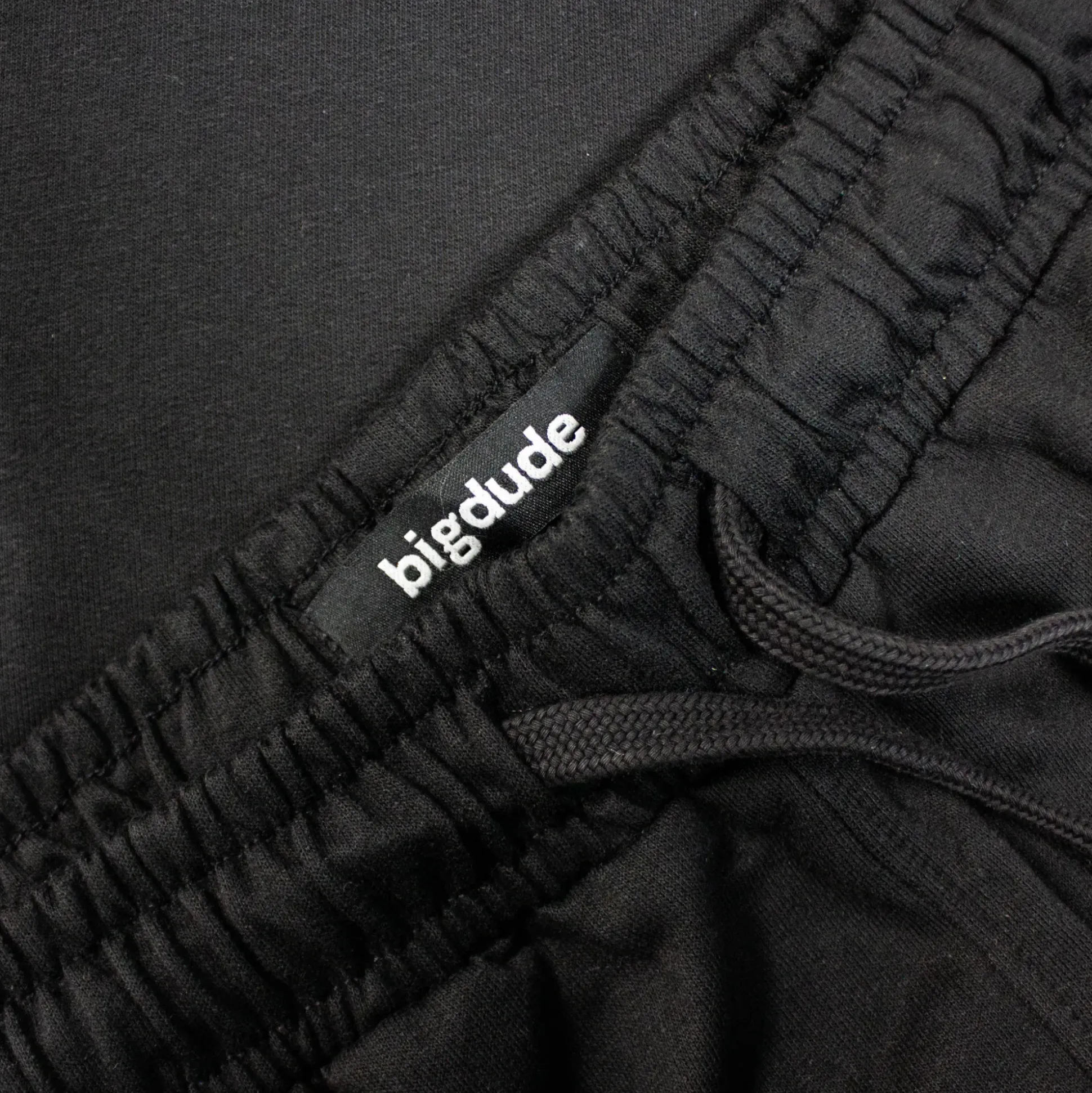 Bigdude Camo Side Panel Loopback Jogger Shorts Black