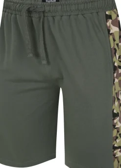 Bigdude Camo Side Panel Loopback Jogger Shorts Green