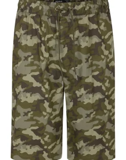 Bigdude Camouflage Print Cotton Shorts Khaki