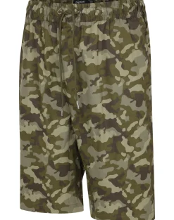 Bigdude Camouflage Print Cotton Shorts Khaki