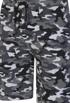 Bigdude Camouflage Print Jogger Shorts Charcoal