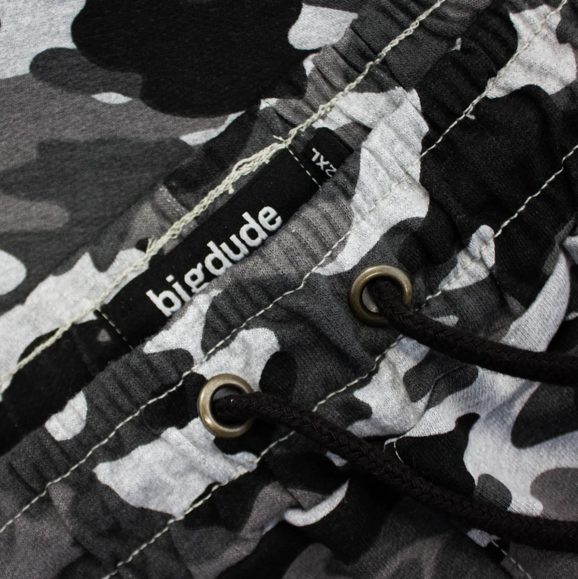 Bigdude Camouflage Print Jogger Shorts Charcoal
