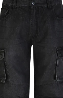 Bigdude Cargo Denim Shorts Black