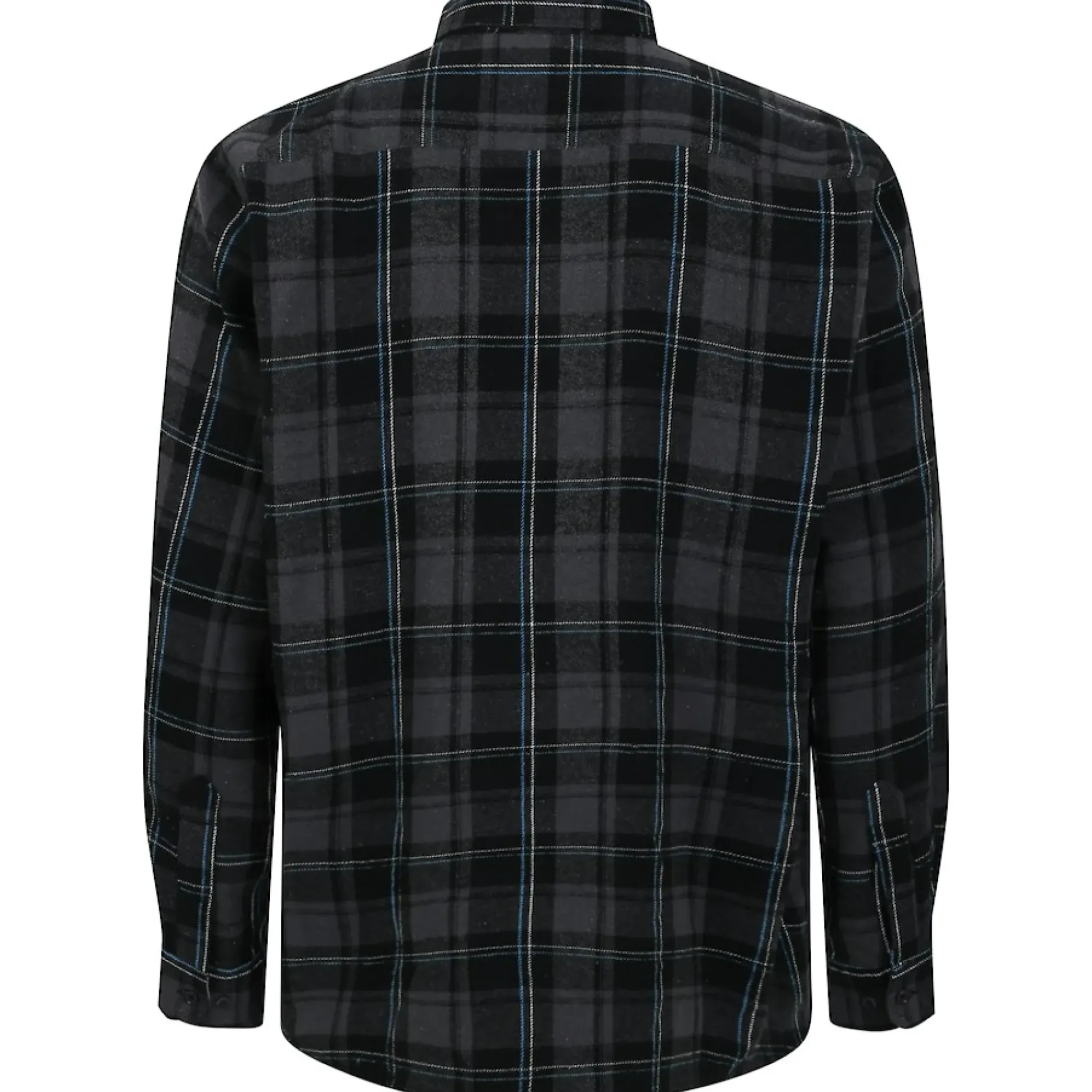 Bigdude Checked Flannel Long Sleeve Shirt Charcoal/Blue