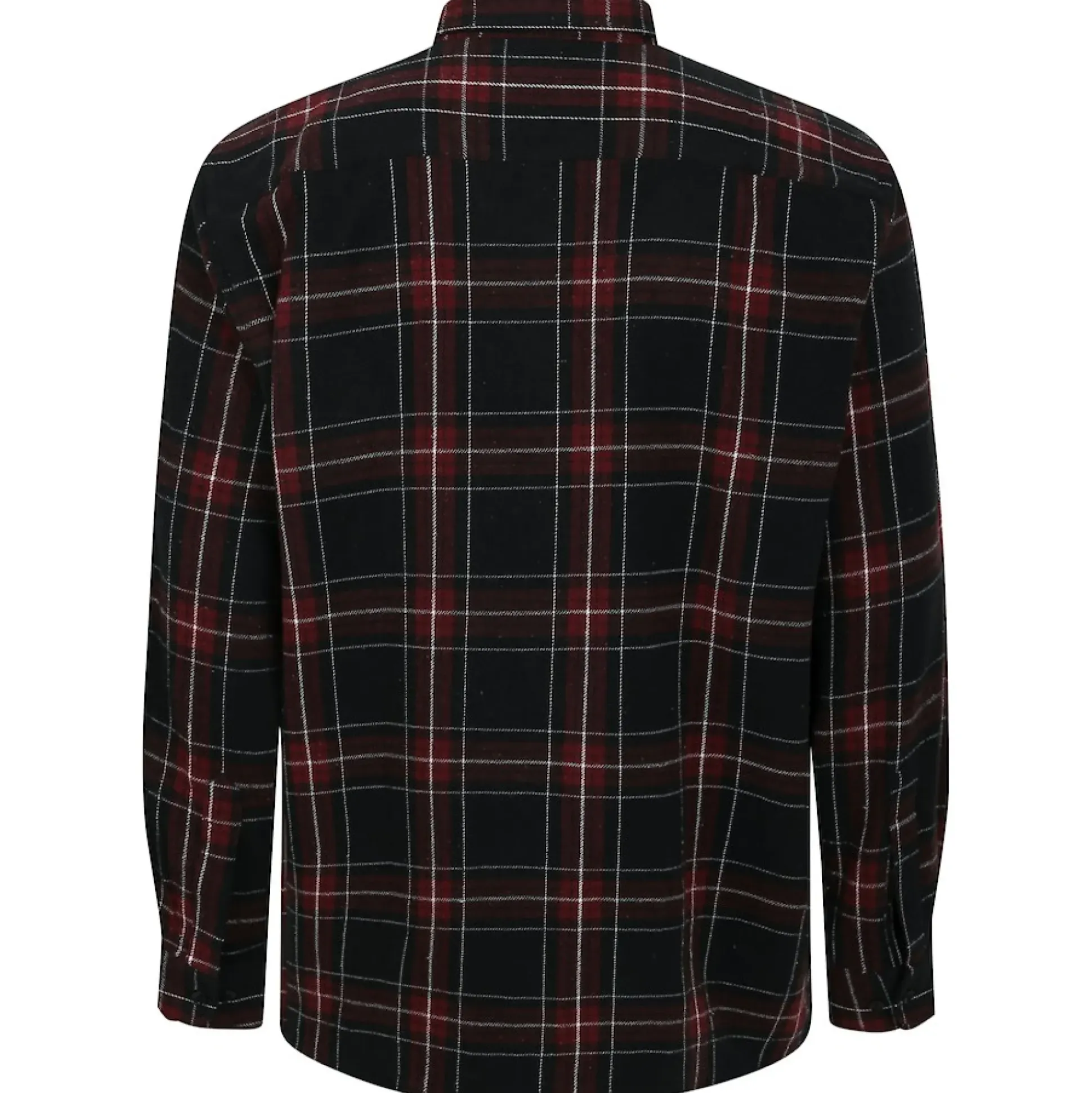 Bigdude Checked Flannel Long Sleeve Shirt Burgundy/Black