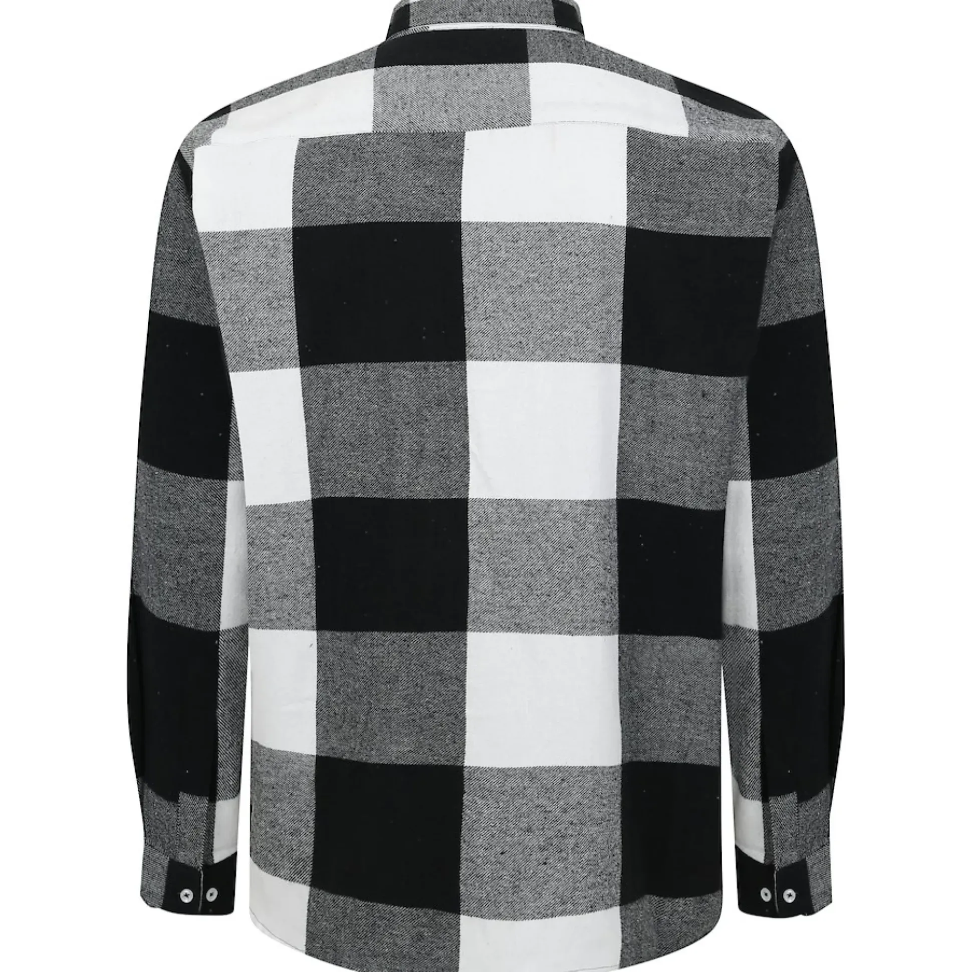 Bigdude Checked Flannel Long Sleeve Shirt Black/White