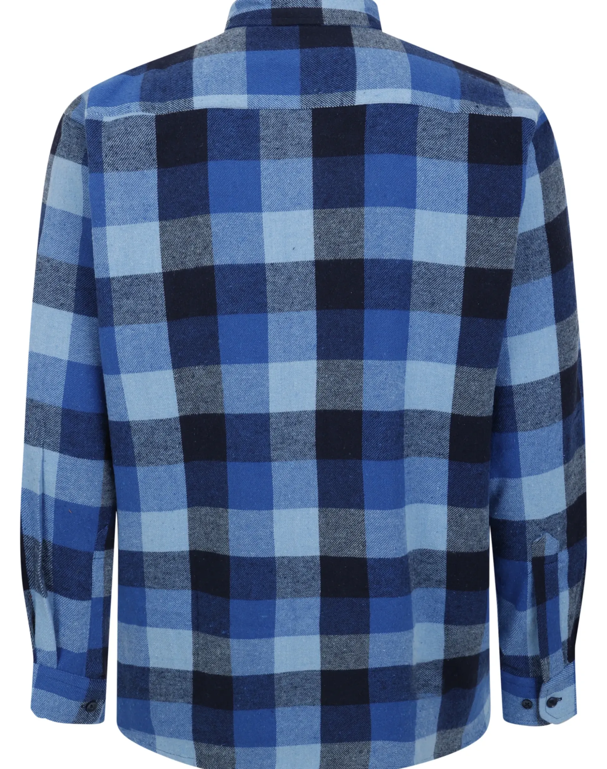 Bigdude Checked Flannel Long Sleeve Shirt Blue/Navy Tall