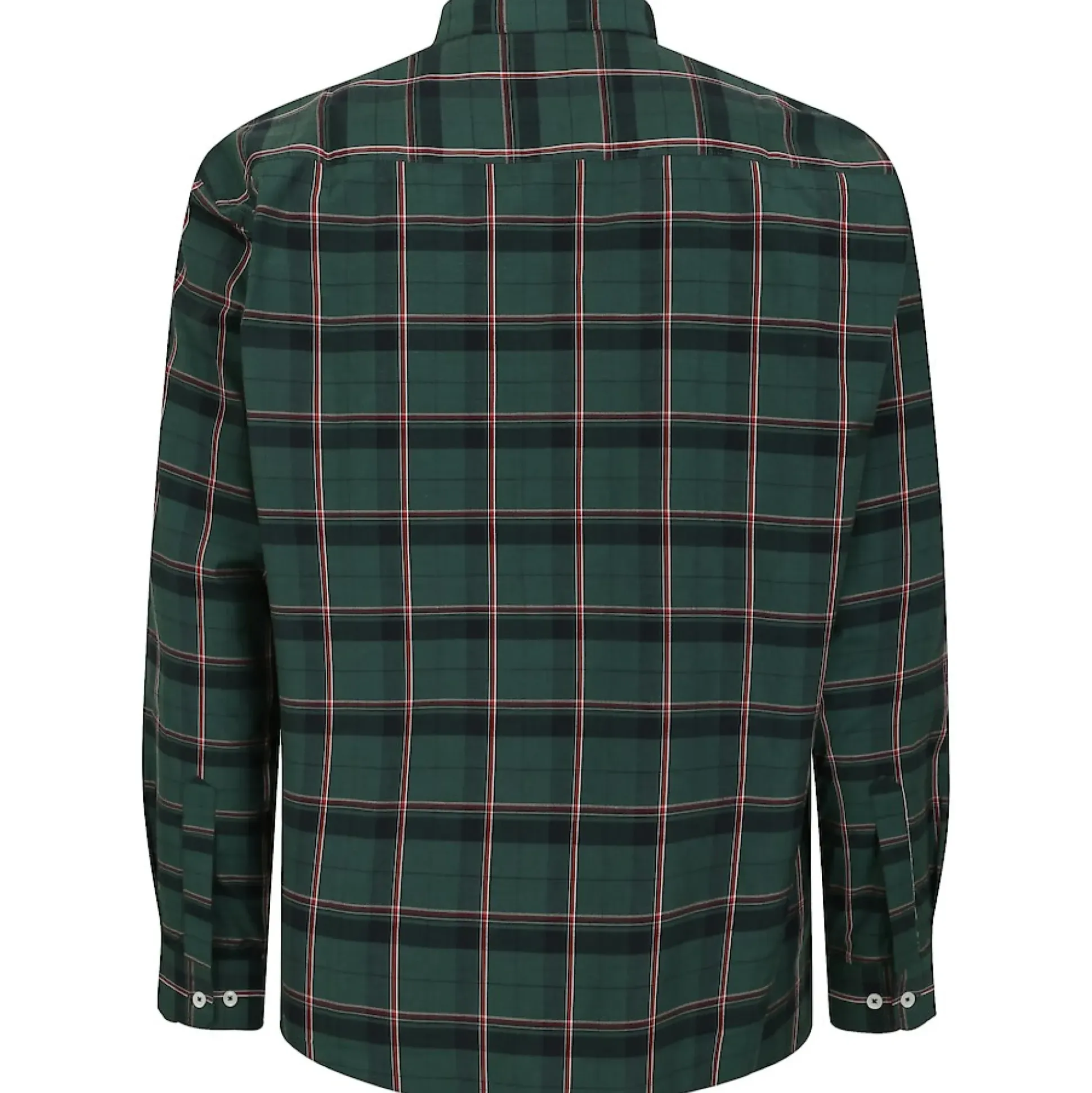 Bigdude Checked Poplin Long Sleeve Shirt Green/Red