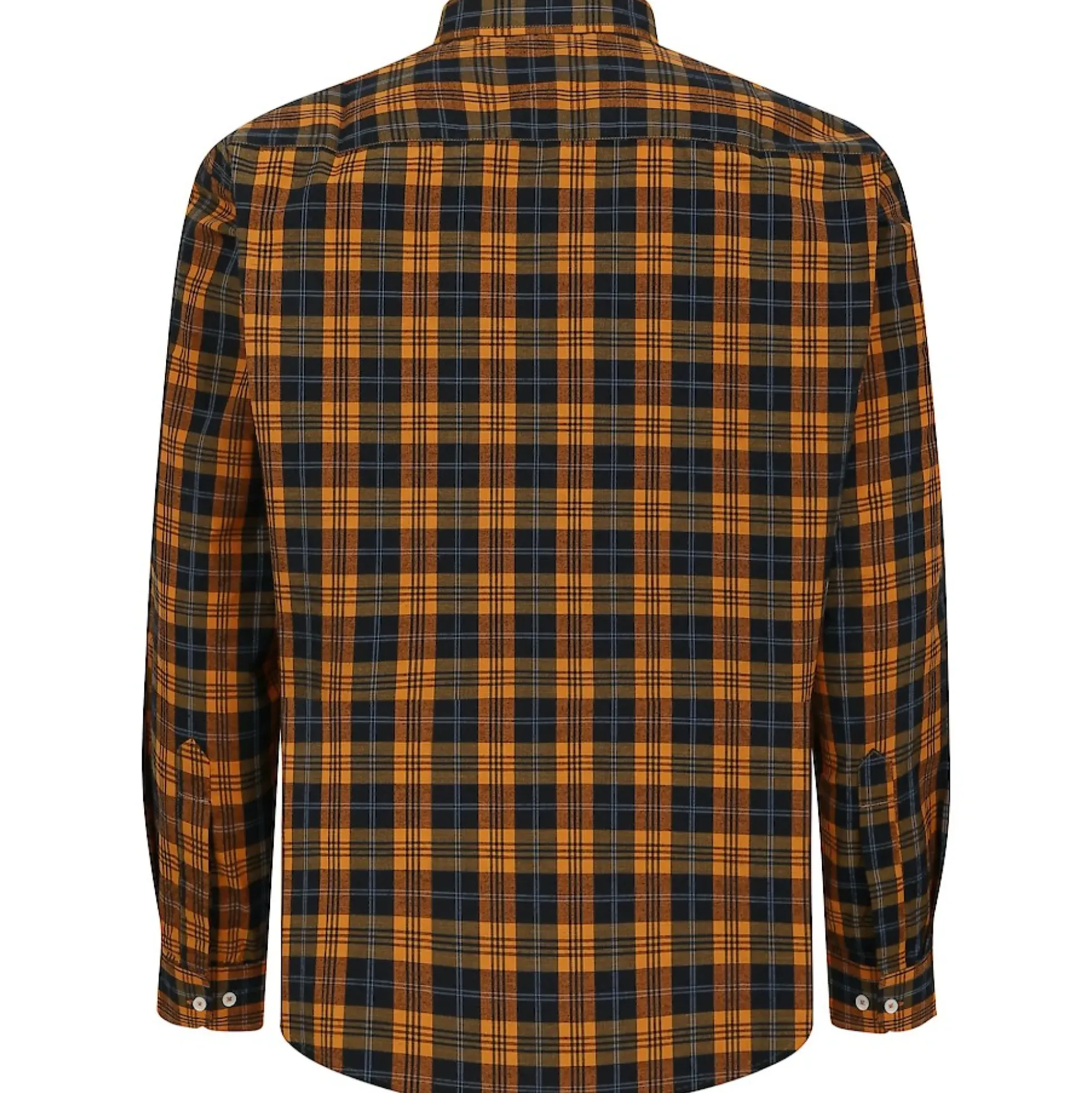 Bigdude Checked Poplin Long Sleeve Shirt Orange/Black