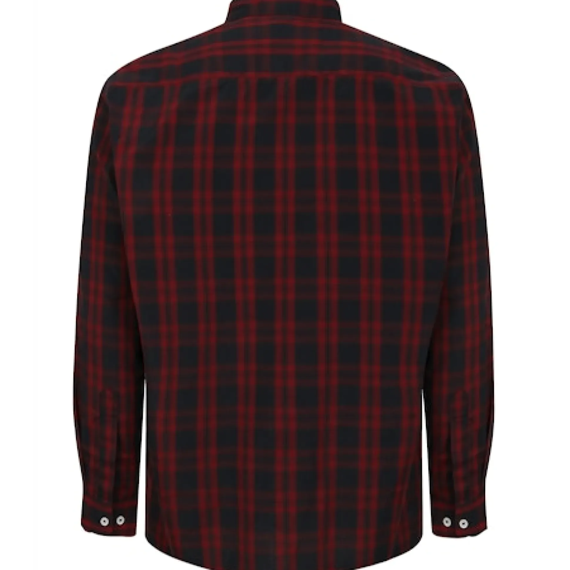 Bigdude Checked Poplin Long Sleeve Shirt Red Space Cherry/Navy