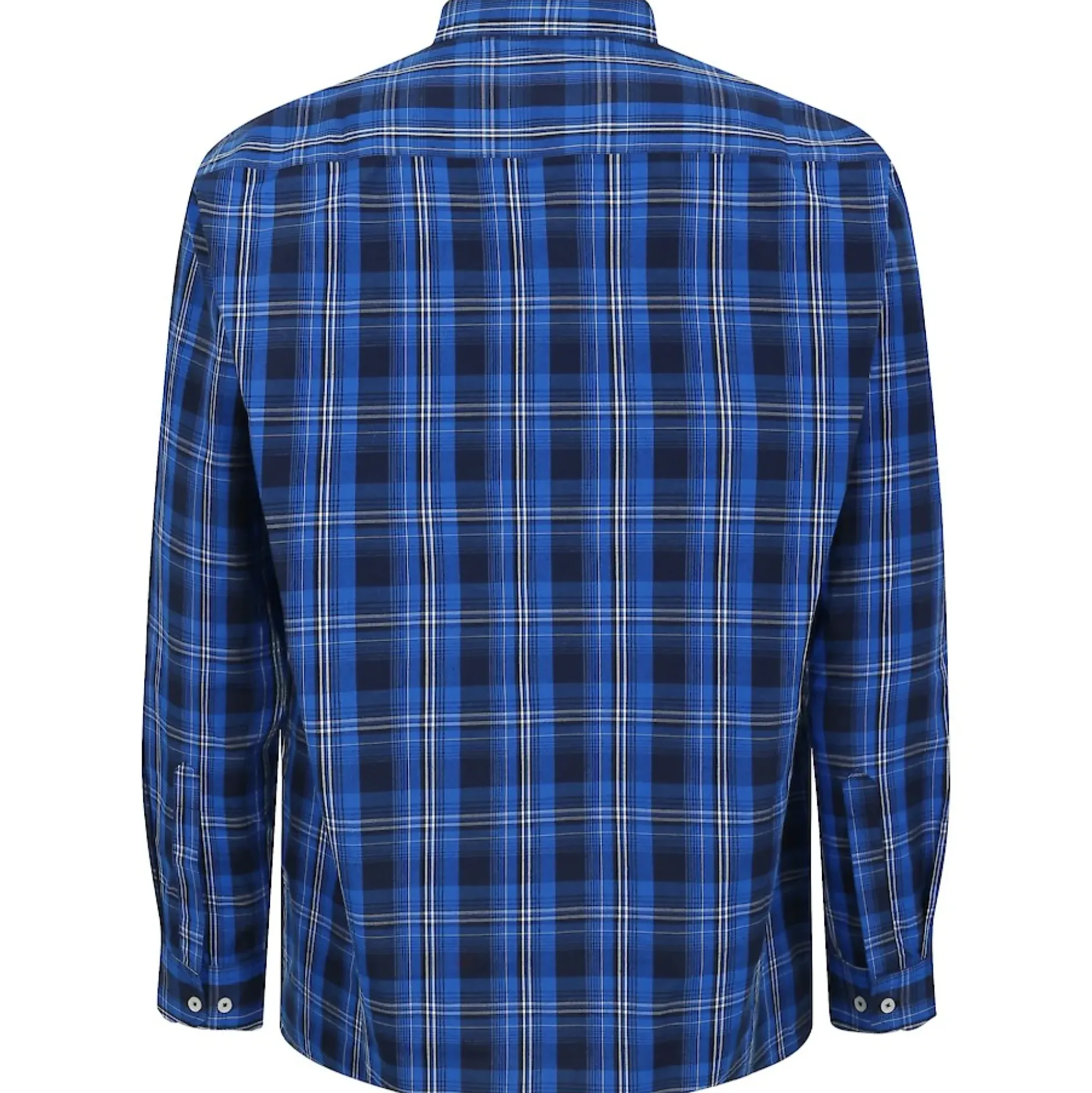 Bigdude Checked Poplin Long Sleeve Shirt Blue/Navy