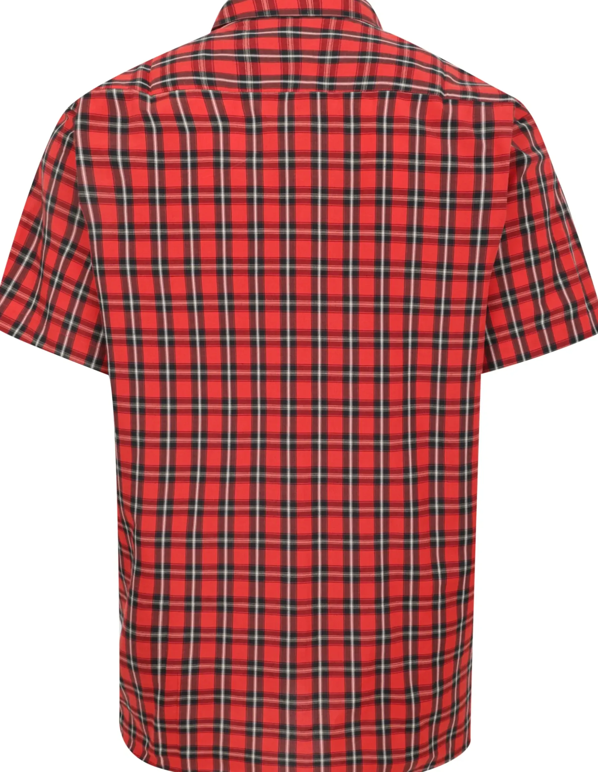 Bigdude Checked Poplin Short Sleeve Shirt Pepper Red/Black
