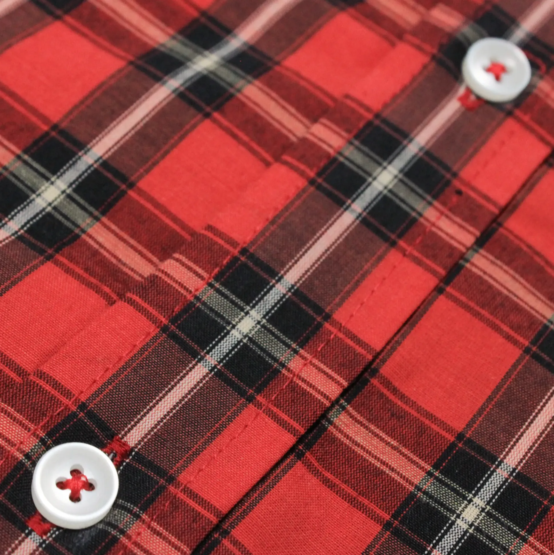 Bigdude Checked Poplin Short Sleeve Shirt Pepper Red/Black