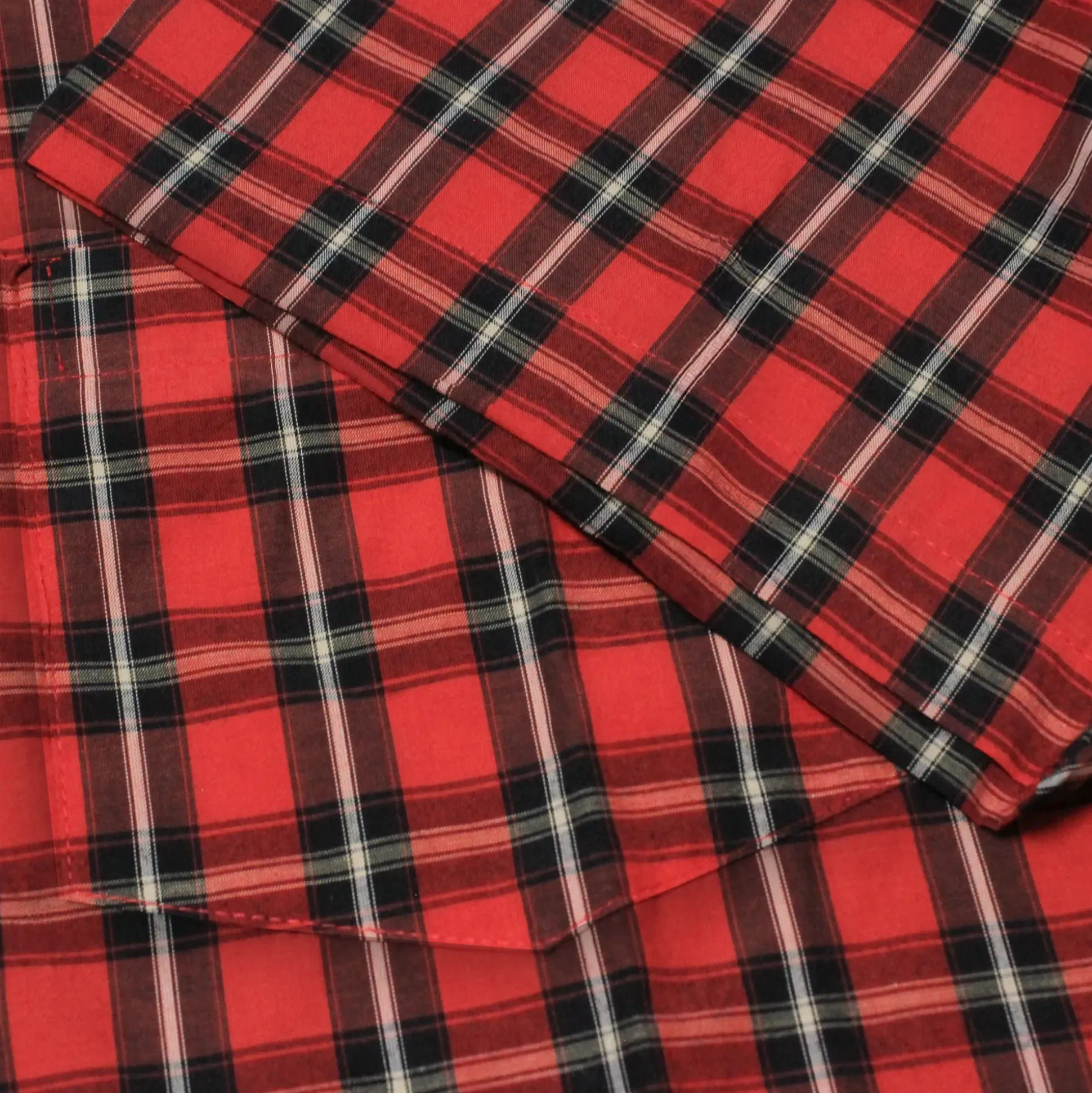 Bigdude Checked Poplin Short Sleeve Shirt Pepper Red/Black Tall
