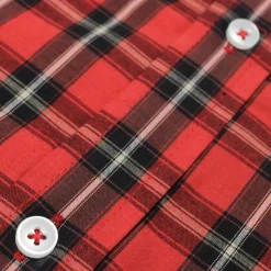 Bigdude Checked Poplin Short Sleeve Shirt Pepper Red/Black Tall