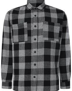 Bigdude Checked Waffle Shirt Black/White